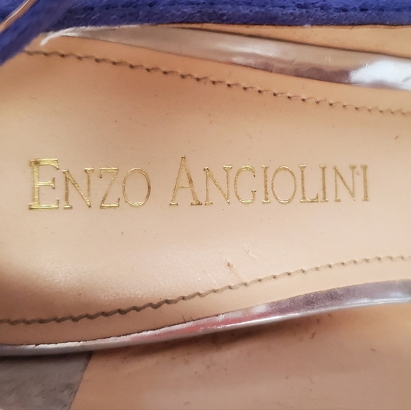 Elanzo Angiolini Takeko Purple Silver Mint Ankle Platform Stiletto Suede Heels 6 - Picture 4 of 9